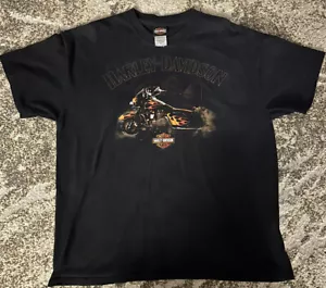 Vintage Harley Davidson Shirt Double Sided XL Midland-Odessa Texas Flames Dbl sd - Picture 1 of 7