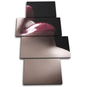 Quadro Sexy Labbra Rosse Erotico TELA WALL ART Stampa VA - Foto 1 di 1