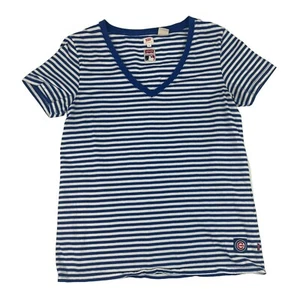 Levi's Damen T-Shirt V-Neck Chicago Cubs S blau weiß gestreift Baseball - Bild 1 von 4