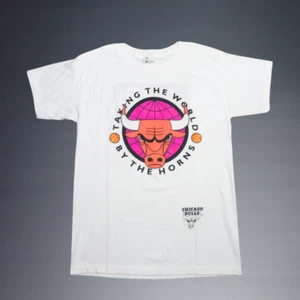 CAMISETA OFICIAL VINTAGE AÑOS 90 NBA TAKING THE WORLD BY THE HORNS CHICAGO BULLS LRG - Imagen 1 de 3