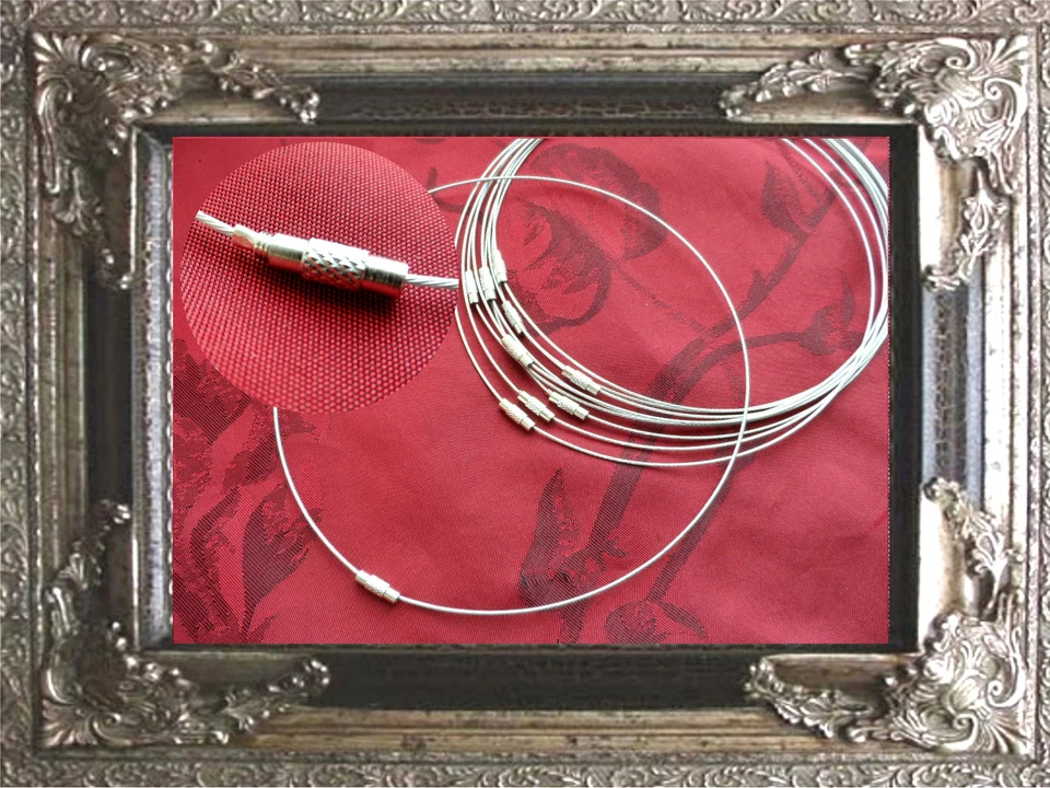 HALSREIF KETTE sicherer SCHRAUBVERSCHLUSS 46cm silber grau  COLLIER HALSKETTE - Bild 1 von 1