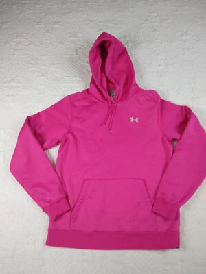 Under Armour Hoodie Sweatshirt Womens M Hot Pink Kanga Pocket Barbie Vtg - Image 1 of 4