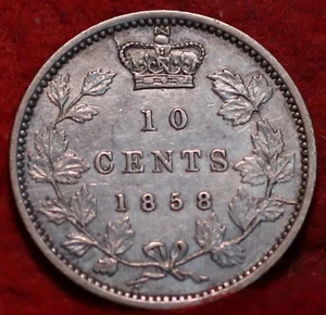 🇨🇦 1858 Queen Victoria 10 Cents "Better Choice AU" Silver Coin Canada - Picture 1 of 2
