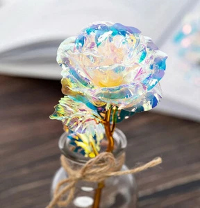 Single rose Eternal Rose Colorful Galaxy Artificial Flowers Packaging Valentines - Picture 1 of 3