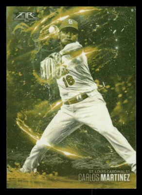 2018 Topps Fire #FT-12 Carlos Martinez Flamethrowers Gold Minted - Image 1 of 2
