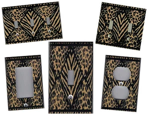 LEOPARD UND TIGER TIERBILD WOHNDEKO LICHTSCHALTER PLATTEN UND STECKDOSEN - Bild 1 von 30