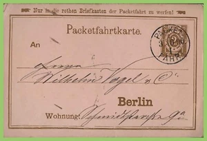 Germania 1890 Berlino cartolina postale cancelleria con annullamento 'Packet Fahr' - Foto 1 di 1