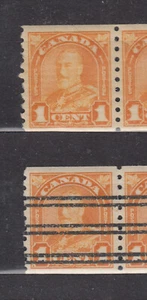 1930-1 #178 & #178xx(PRECANCELLED) 1¢ KING GEORGE V ARCH/LEAF ISSUE COIL F-VF - Picture 1 of 2