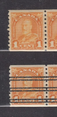 1930-1 #178 & #178xx(PRECANCELLED) 1¢ KING GEORGE V ARCH/LEAF ISSUE COIL F-VF - Image 1 of 2