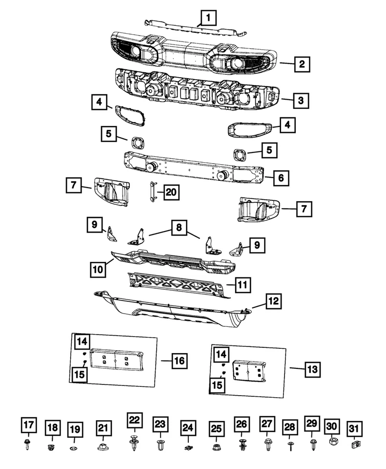 Genuine Mopar Front Skid Plate 68409966aa Foto 1 de 1