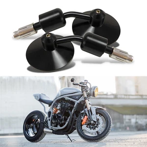 Motorcycle Bikes Bar End Mirrors Black Aluminum For Yamaha SCR950 XSR900 Custom - Picture 1 of 10