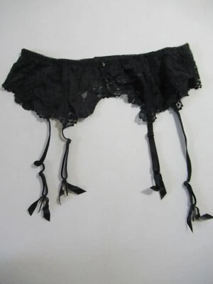 Vintage Y2K Victoria's Secret Black Lace Garter Belt Women Large 2000 - Image 1 of 4