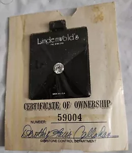 Vtg 1980s Lindenwold Fine Jewelers Cubic Zirconia Loose Gemstone Cert. Ownership - Picture 1 of 7