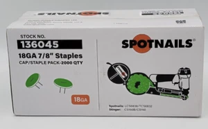 SPOTNAILS 18ga CAP/STAPLE PACK 2000 qty #136045 - Picture 1 of 3
