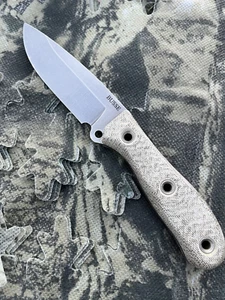 Busse Combat Game Warden 2 With Stone Washed Finish And Green Canvas Micarta - Picture 1 of 22