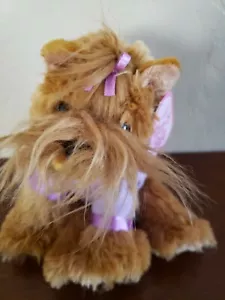 Aurora DOGS IN TSHIRT 8" Plush Stuffed Animal Purple Brown - Picture 1 of 4