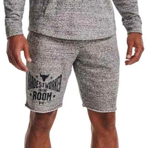60 $ UNDER ARMOUR PROJECT ROCK TERRY SHORTS HERREN GROSS 1370459-112 ONYX WEISS/SCHWARZ - Bild 1 von 5