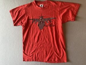 Vintage Fruit Of The Loom Shirt Medium Red A-6E Intruder Single Stitch USA #761