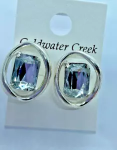 Coldwater Creek Ohrringe durchbohrt klar weißer Stein und Silber - Bild 1 von 3