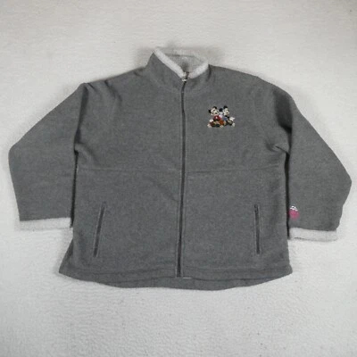 Suéter feminino vintage Disneyland Resorts tamanho XL cinza zíper completo mistura de poliéster - Imagem 1 de 4