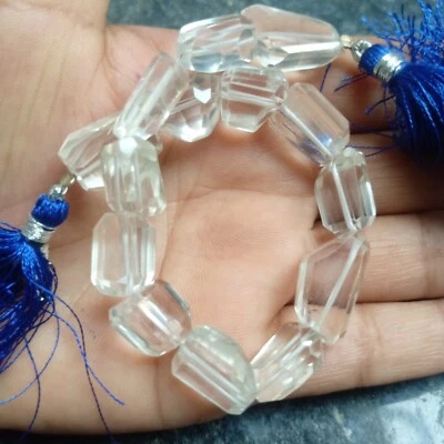 Crystal Quartz Faceted nuggets Beads Jewelry Making  20x10-11x10mm 8inch  v11 - Image 1 of 4