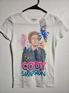 Cody Simpson T-Shirt Girls Size Large 14 Classic Logo Colorful White Top New Tag - Picture 1 of 11