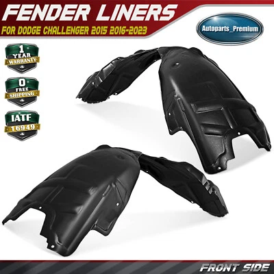 2 件前 PE 内挡泥板衬里防溅罩适用于道奇挑战者 2015 - 2023 — 第 1/4 张图片