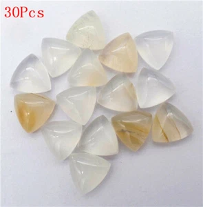 30 piezas 10x6 mm cabina triángulo de ágata blanca natural cabujón hágalo usted mismo fabricación de joyas HH7301 - Imagen 1 de 1