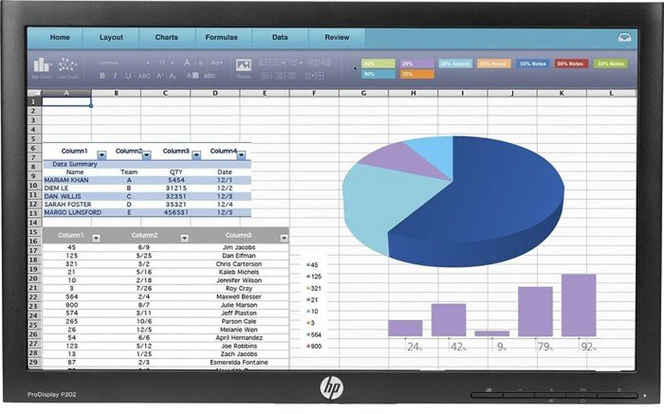 HP ProDisplay P202 20 Zoll Monitor TN HD+ 1600x900 DP VGA 5ms schwarz Sehr gut - Bild 1 von 1