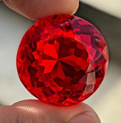 Natural Blood Red Ruby 55.00 Ct Round Cut Flawless Loose Certified Gemstone - Image 1 of 4