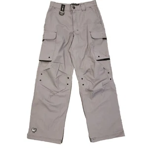 NEW LEE PIPES Performance Gear Gray Cargo Wide Leg Baggy Skater Pants Size 12R - Picture 1 of 17