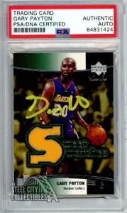 Gary Payton 2003-04 UD Sweet Shot Autograph Jersey Card #SW-GP PSA/DNA (Yellow) - Picture 1 of 1