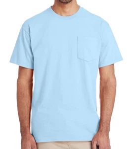 Camiseta de bolsillo grande Gildan Hammer para hombre, azul claro, preencogida - Imagen 1 de 1