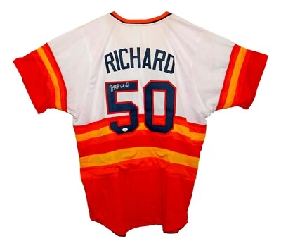 J.R. Richard Autographed Baseball Jersey JSA Astros - Image 1 of 4