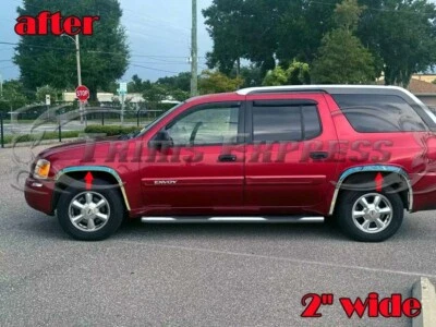 GMC ENVOY XL/XUV 2005-2006 guardabarros moldura rueda bien arco labial acampanado acero inoxidable 2" Foto 1 de 4