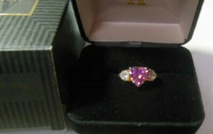 Avon Vermeil 925 Rosa Herz Ring Größe 6 1994 - Bild 1 von 4