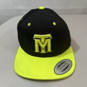 TOBY MAC Baseball Cap Hat Black & Neon Embroidered TM Snapback Yupoong READ - Picture 1 of 12