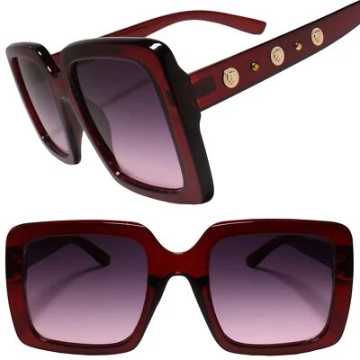 Swag Hip Hop Rapper DJ Gold Lion Medallion Red Square Sunglasses - Image 1 of 4