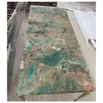Natural Amazonite Slab Furniture, Healing Crystal Coffee Table Amazonite Counter - Image 1 of 4
