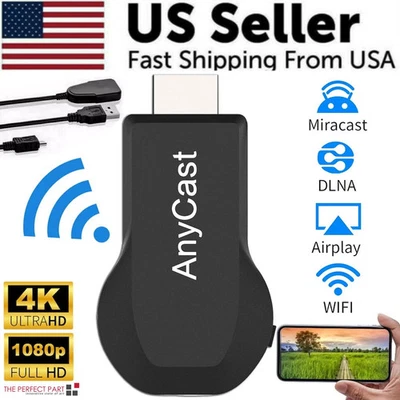 4K WiFi HDMI Anycast Miracast Airplay TV Wireless Display DLNA Dongle Adapter - Image 1 of 4