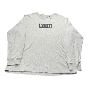 Kith Classic Box Logo Heather Grey Longsleeve T-Shirt Erwachsene Gr. XL Streetwear - Bild 1 von 5