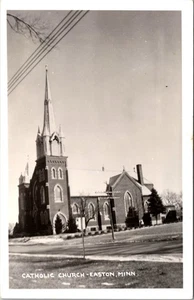 Easton Minnesota Catholic Church Real Photo RPPC postcard D954 - Picture 1 of 2