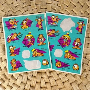 Lotto Fogli Sindacato Vintage 1978 Garfield Stickers United Feature - Foto 1 di 5