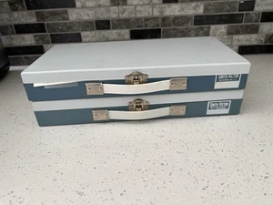 Two Smith Victor #SF-1 Metal Slide Storage Cases Hold 150 Slides Metal Boxes - Picture 1 of 12