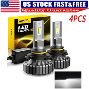 Set of 4 High Beam Low LED 9006 Super Headlight 40000LM White Bright CANBUS USA - Picture 1 of 11