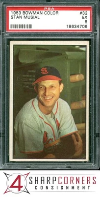 1953 BOWMAN ЦВЕТ #32 СТАН МУЗЫКАЛЬНЫЕ КАРДИНАЛЫ HOF PSA 5 - Изображение 1 из 4