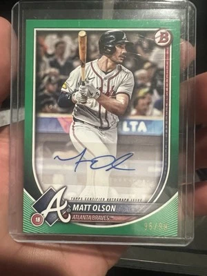 Bowman 2025 - Libro Verde Autógrafo Matt Olson/99 Automático Atlanta Braves PRV-MO Foto 1 de 4