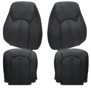 Black Driver & Passenger Bottom-Top Leather Seat Cover For Cadillac CTS 2008-13 - Picture 1 of 17