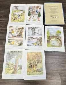 Vintage Pooh His Art Gallery Set Of 7 Winnie the Pooh Watercolor Prints - Picture 1 of 24