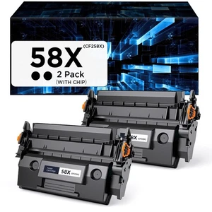 2PK 58X CF258X Toner Cartridge w/Chip High Yield For HP M404 M428 Printers Black - Afbeelding 1 van 2